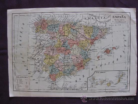 Mapas contempor&aacute;neos: MAPA DE ESPA&Ntilde;A DE 1931-DIBUJADO EXPRESAMENTE PARA COMERCIO INTERNACIONAL.MED:40x27cms.