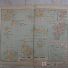 Mapas contemporáneos: MAPA DE ISLAS PORTUGAL . 1902. LITOGRAFIA. EDICION ALBERTO MARTIN