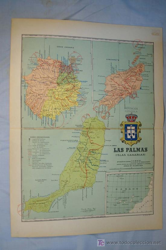 Contemporary maps: LAS PALMAS - Atlas de Espa&ntilde;a. Mapa n.&ordm; 35