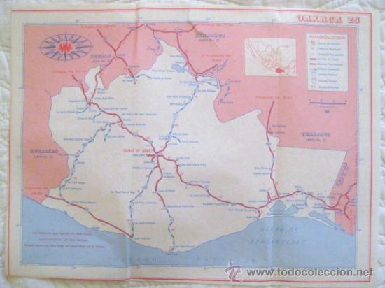 Mapas contempor&aacute;neos: MAPA MEJICANO A&Ntilde;OS 70. - OAXACA -... ENVIO GRATIS&iexcl;&iexcl;&iexcl;