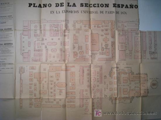 Mapas contempor&aacute;neos: ESPOSICION UNIVERSAL PARIS 1878 - PLANO SECCION ESPA&Ntilde;A