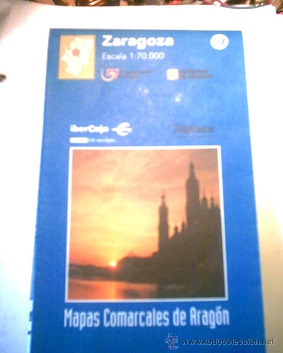 Mapas contempor&acirc;neos: MAPA CARTOGRAFICO PLEGADO, COMARCA ZARAGOZA - ARAGON -