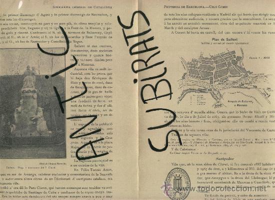 Mapas contempor&aacute;neos: RETALL DE PREMSA. ANY 1913. SALLENT.DUES FOTOS . SEGELL MUNICIPAL.MAPA DE SALLENT.