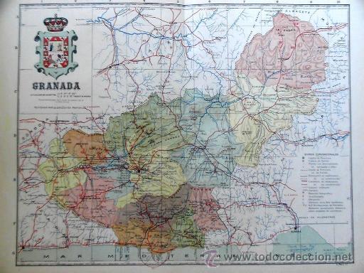 Mappe contemporanee: MAPA DE LA PROVINCIA DE GRANADA, por BENITO CHIAS, ca. 1900