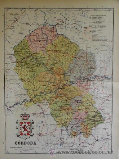 Mappe contemporanee: MAPA DE LA PROVINCIA DE C&Oacute;RDOBA, de BENITO CHIAS, ca. 1900