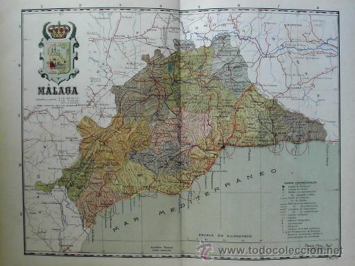 Mappe contemporanee: MAPA DE LA PROVINCIA DE M&Aacute;LAGA, por BENITO CHIAS, ca. 1900