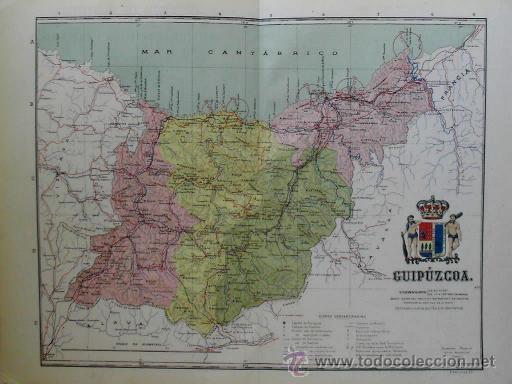 Mappe contemporanee: MAPA DE LA PROVINCIA DE GUIP&Uacute;ZCOA, de BENITO CHIAS, ca. 1900
