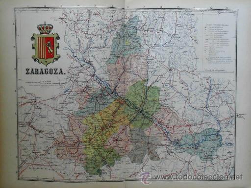 Mappe contemporanee: MAPA DE LA PROVINCIA DE ZARAGOZA, de BENITO CHIAS, ca. 1900
