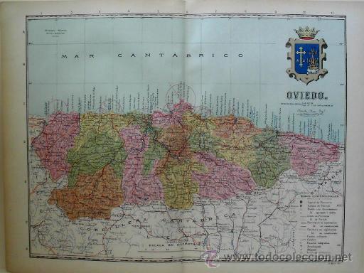 Mappe contemporanee: MAPA DE LA PROVINCIA DE OVIEDO, de BENITO CHIAS, ca. 1900