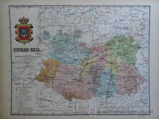 Mappe contemporanee: MAPA DE LA PROVINCIA DE CIUDAD REAL, de BENITO CHIAS, ca. 1900