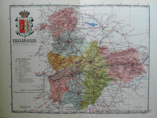 Mappe contemporanee: MAPA DE LA PROVINCIA DE VALLADOLID, de BENITO CHIAS, ca. 1900