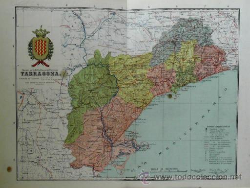Mappe contemporanee: MAPA DE LA PROVINCIA DE TARRAGONA, de BENITO CHIAS, ca. 1900