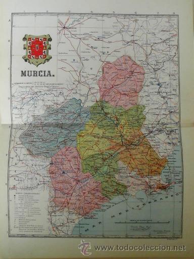 Mappe contemporanee: MAPA DE LA PROVINCIA DE MURCIA, de BENITO CHIAS, ca. 1900