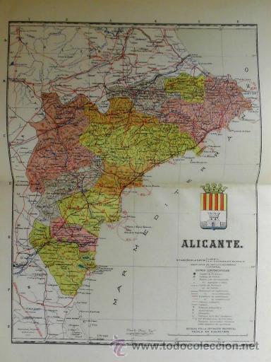 Mappe contemporanee: MAPA DE LA PROVINCIA DE ALICANTE, de BENITO CHIAS, ca. 1900