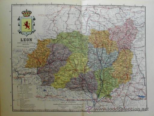Mappe contemporanee: MAPA DE LA PROVINCIA DE LE&Oacute;N, de BENITO CHIAS, ca. 1900