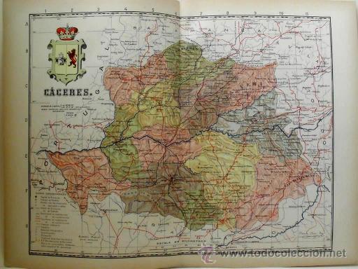 Mappe contemporanee: MAPA DE LA PROVINCIA DE C&Aacute;CERES, de BENITO CHIAS, ca. 1900