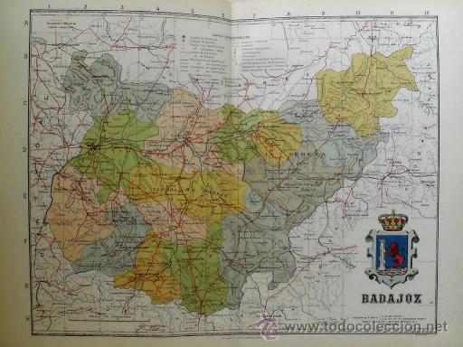 Mappe contemporanee: MAPA DE LA PROVINCIA DE BADAJOZ, de BENITO CHIAS, ca. 1900