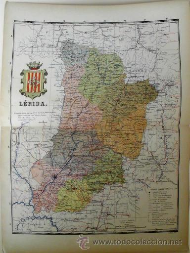 Mapas contempor&aacute;neos: MAPA DE LA PROVINCIA DE L&Eacute;RIDA, de BENITO CHIAS, ca. 1900