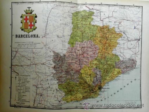 Mapas contempor&aacute;neos: MAPA DE LA PROVINCIA DE BARCELONA, de BENITO CHIAS, ca. 1900