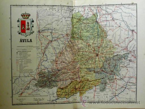 Mapas contempor&aacute;neos: MAPA DE LA PROVINCIA DE &Aacute;VILA, de BENITO CHIAS, ca. 1900
