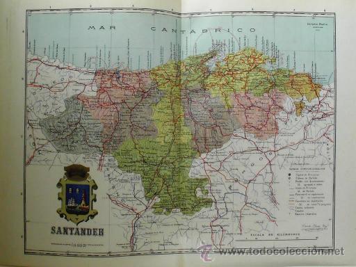 Mapas contempor&aacute;neos: MAPA DE LA PROVINCIA DE SANTANDER, de BENITO CHIAS, ca. 1900