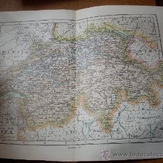 Mapas contemporáneos: MAPA DE SUIZA. 1962. LÁMINA 24,5 X 28,5 CM.