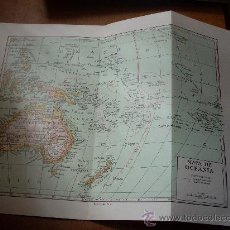 Mapas contemporáneos: MAPA DE OCEANÍA. 1962. LÁMINA 24,5 X 32,5 CM.