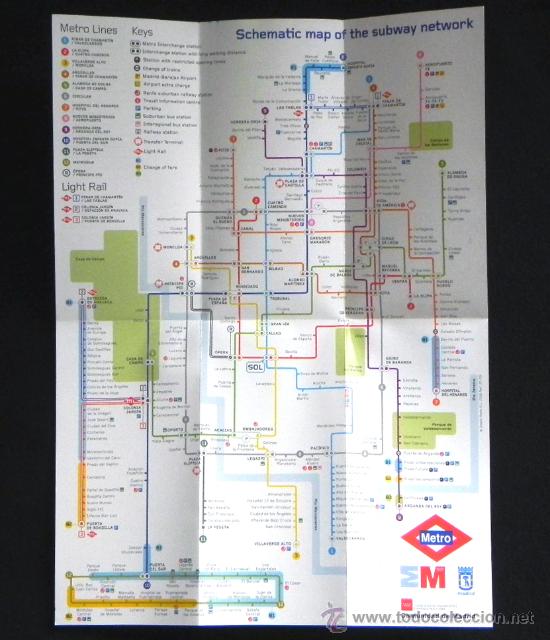Mapas contempor&aacute;neos: PLANO DEL METRO DE MADRID - TRANSPORTE URBANO - ENERO 2009 - MAPA - TURISMO INFORMACI&Oacute;N CIUDAD