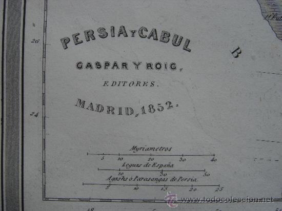 Mapas contempor&acirc;neos: MARAVILLOSO MAPA DE PERSIA Y CABUL, GRABADO AL ACERO, DUFOUR, ORIGINAL, MADRID, 1852, PERFECTO