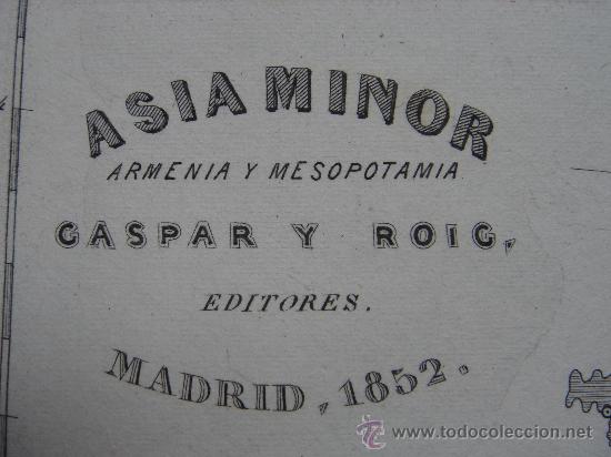 Mapas contempor&acirc;neos: MARAVILLOSO MAPA HIST&Oacute;RICO ASIA MENOR, GRABADO AL ACERO, DUFOUR, ORIGINAL, MADRID, 1852, PERFECTO