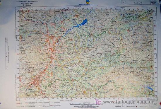 Mapas contempor&aacute;neos: SERVICIO GEOGR&Aacute;FICO DEL EJ&Eacute;RCITO. ALCOY - COMUNIDAD VALENCIANA. Mapa a Escala 1: 50.000. Cartograf&iacute;a