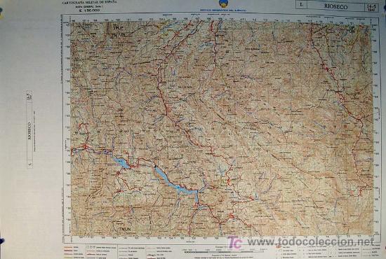 Mapas contempor&aacute;neos: SERVICIO GEOGR&Aacute;FICO DEL EJ&Eacute;RCITO. RIOSECO - ASTURIAS. Mapa a Escala 1: 50.000. Cartograf&iacute;a Militar d