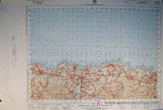 Mapas contempor&aacute;neos: SERVICIO GEOGR&Aacute;FICO DEL EJ&Eacute;RCITO. LUARCA - ASTURIAS. Mapa a Escala 1: 50.000. Cartograf&iacute;a Militar de