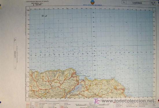 Mapas contempor&acirc;neos: SERVICIO GEOGR&Aacute;FICO DEL EJ&Eacute;RCITO. LASTRES - ASTURIAS. Mapa a Escala 1: 50.000. Cartograf&iacute;a Militar d