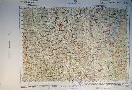 Mappe contemporanee: SERVICIO GEOGR&Aacute;FICO DEL EJ&Eacute;RCITO. FONSAGRADA - LUGO. Mapa a Escala 1: 50.000. Cartograf&iacute;a Militar de