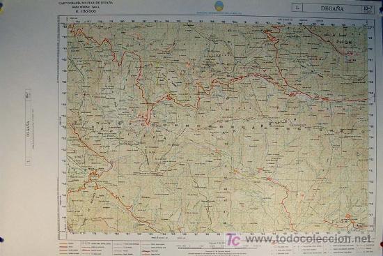 Mappe contemporanee: SERVICIO GEOGR&Aacute;FICO DEL EJ&Eacute;RCITO. DEGA&Ntilde;A - ASTURIAS. Mapa a Escala 1: 50.000. Cartograf&iacute;a Militar de