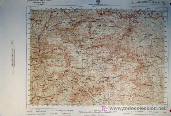 Mappe contemporanee: SERVICIO GEOGR&Aacute;FICO DEL EJ&Eacute;RCITO. CARRE&Ntilde;A-CABRALES - ASTURIAS. Mapa a Escala 1: 50.000. Cartograf&iacute;a