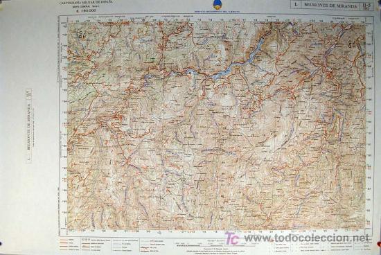 Mappe contemporanee: SERVICIO GEOGR&Aacute;FICO DEL EJ&Eacute;RCITO. BELMONTE DE MIRANDA - ASTURIAS. Mapa a Escala 1: 50.000. Cartograf