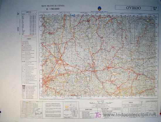 Mappe contemporanee: SERVICIO GEOGR&Aacute;FICO DEL EJ&Eacute;RCITO. OVIEDO - ASTURIAS. Mapa a Escala 1: 50.000. Cartograf&iacute;a Militar de