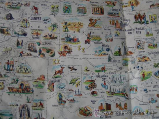 Mappe contemporanee: MAPA ESTADOS UNIDOS DE AM&Eacute;RICA CON SU RIQUEZA NATURAL