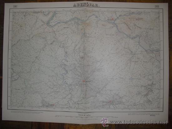 Zeitgen&ouml;ssische Karten: 1887 CROMOLITOGRAFIA PRIMERA EDICION DEL MAPA TOPOGRAFICO NACIONAL (ABENOJAR)