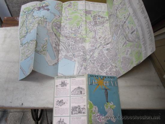 Contemporary maps: LA CORU&Ntilde;A - MAPA CALLEJERO Y GUIA CIUDAD 1983 POR P.AUSIN 62 X 78 CM PERFECTO  CORREOS 2.9&euro;