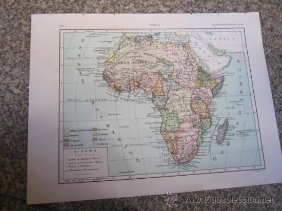 Contemporary maps: MAPA POLITICO GEOLOGICO HIPSOMETRICO CONTINENTE CROMOLITOGRAFIA-ENC SEGUI APROX 1920 CORREOS 2.8&euro;