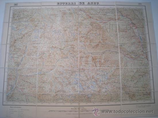 Contemporary maps: ESTERRI ANEU, VALENCIA AREO, SOU PINO, TAHULL, BOHI, ERILLAVALL - MAPA TOPOGRAFICO DE LA REGION