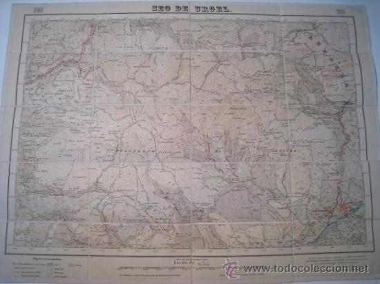 Contemporary maps: SEO URGEL, GUILS, PALLEROLS, SORIGUERA, ANSERALL, CASTELLCIUTAT - MAPA TOPOGRAFICO DE LA REGION