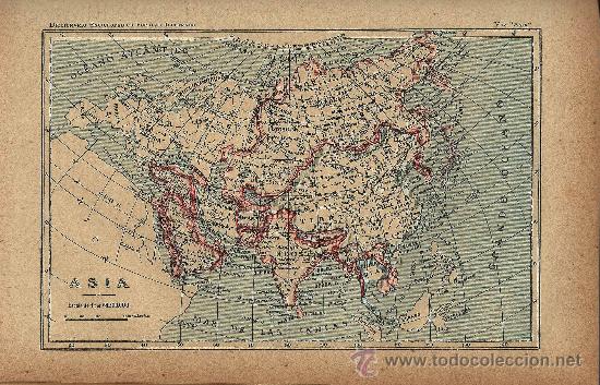 Mapas contempor&aacute;neos: Mapa de Asia  - circa 1900 - Foto 1