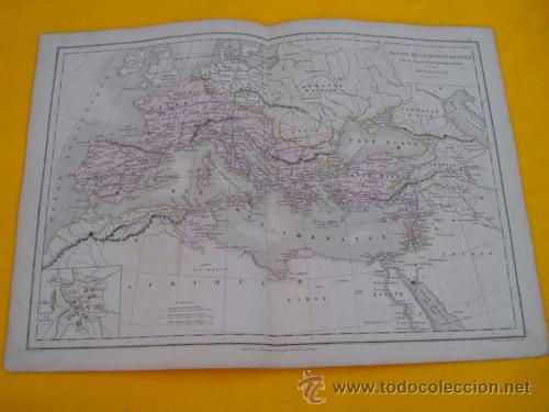 Contemporary maps: Antiguo Mapa: BASSIN DE LA M&Eacute;DITERRAN&Eacute;E Guerres de la R&eacute;publique Romaine. 1866. DRIOUX, LEROY Ch.