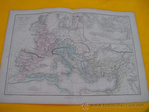 Contemporary maps: Antiguo Mapa: EMPIRE ROMAIN d'Orient et d'Occident &agrave; la mort de Th&eacute;odose. 1866. DRIOUX, LEROY Ch.