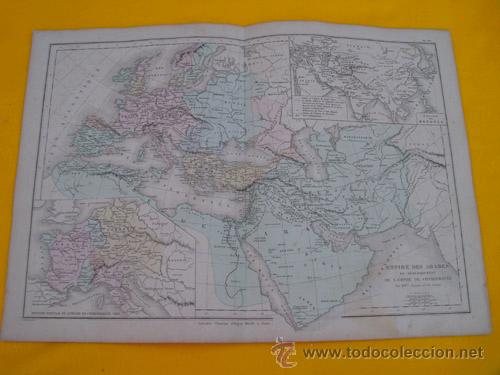 Contemporary maps: Antiguo Mapa: EMPIRE DES ARABES et d&eacute;membrement de l'Empire de Charlemagne. 1866. DRIOUX, LEROY Ch.