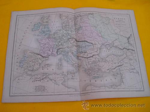 Contemporary maps: Antiguo Mapa: EUROPE &aacute; l'Epoque de Charles - Quint. 1866. DRIOUX, LEROY Ch.